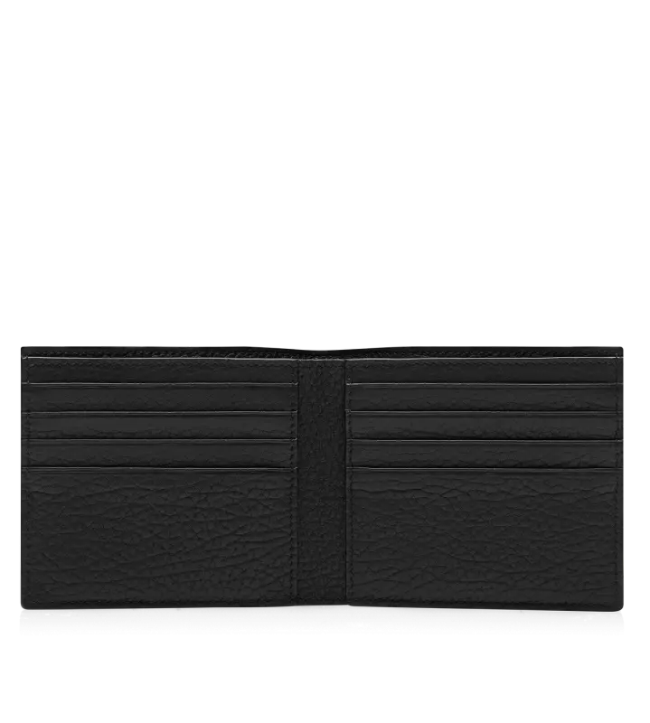PRINTED DEER LEATHER ELONGATED T LINE CLASSIC BIFOLD WALLET BLACK online
